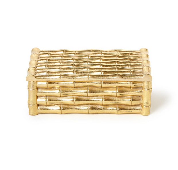 Gold Bamboo Box w/ Velvet Lining