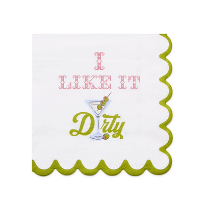 I Like It Dirty Scalloped Cocktail Napkin