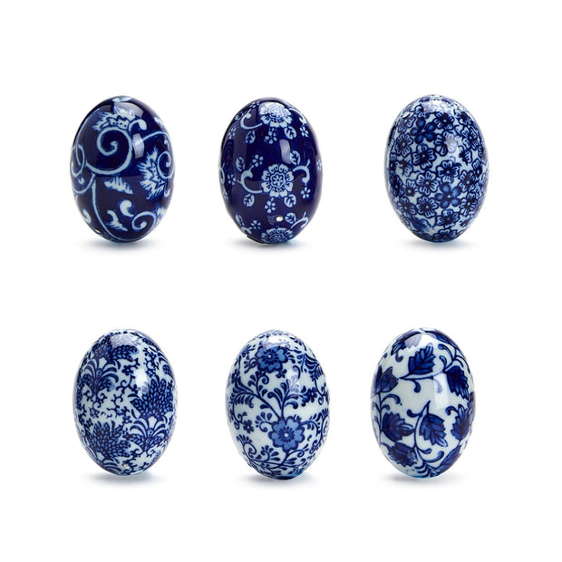 Blue & White Decorative Eggs (s/6)