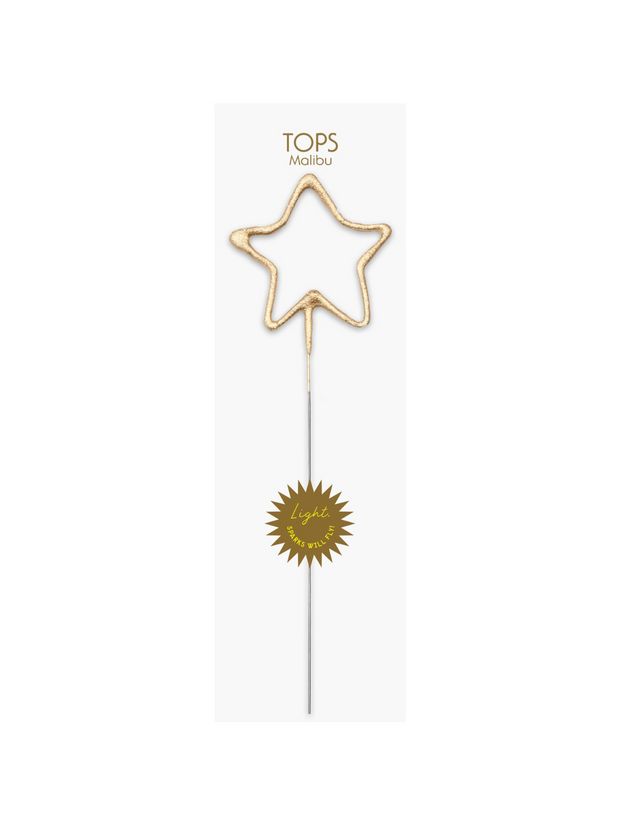 8" Gold Star Sparkler Wand Candle