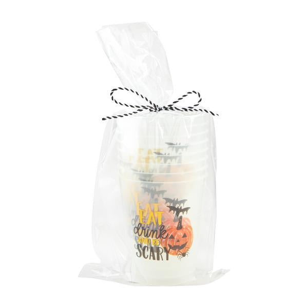 Eat Drink Halloween Glow Party Cup Set