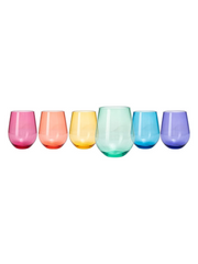 Acrylic Colored Stemless Wine Set