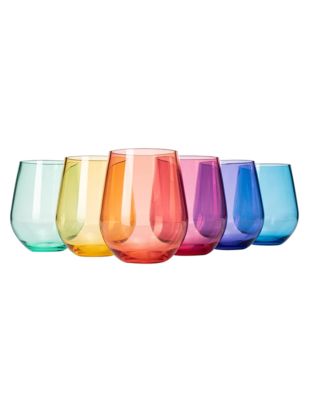 Acrylic Colored Stemless Wine Set