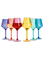 Acrylic Colored Stemmed Wine Set