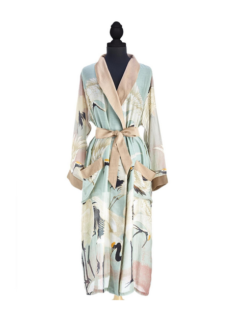 Aqua Heron Robe Gown – Five Gold Monkeys