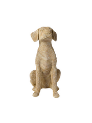 Basket Weave Sitting Dog 18"