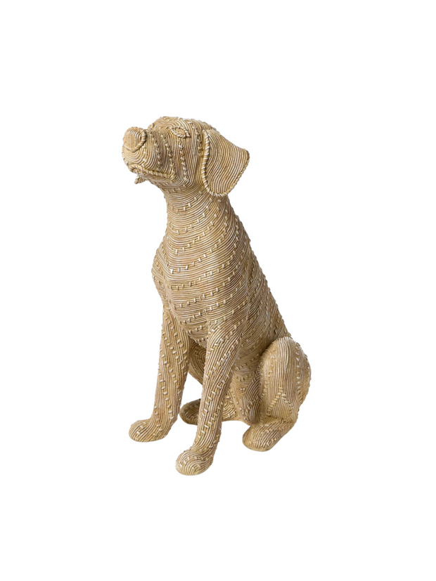 Basket Weave Sitting Dog 18"