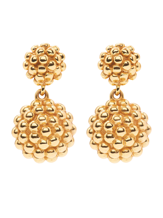 Berry Double Drop Earrings - Gold