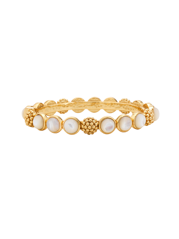 Berry Gem Hinged Bangle - MOP