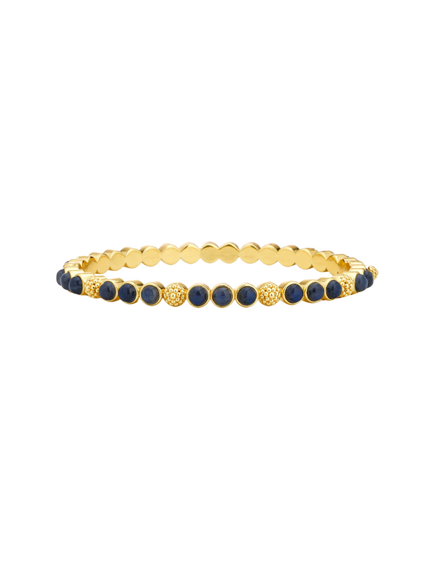 Berry Gem Petite Hinged Bangle - Blue Labradorite