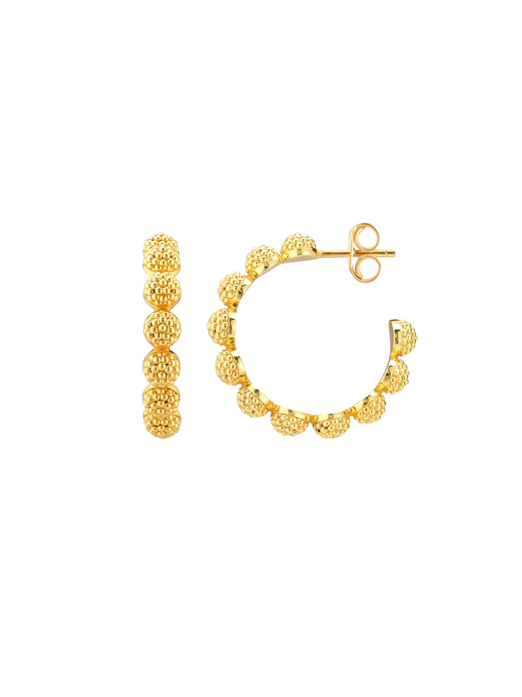 Berry Icon Small Hoop Earrings - Gold