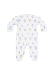 Blue Balloons Print Crossover Footie