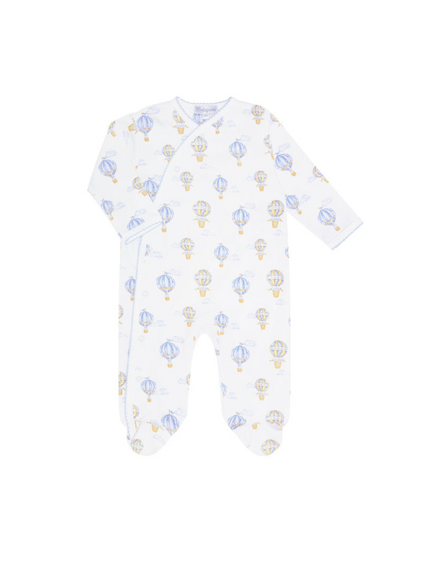 Blue Balloons Print Crossover Footie