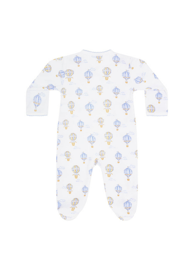 Blue Balloons Print Crossover Footie