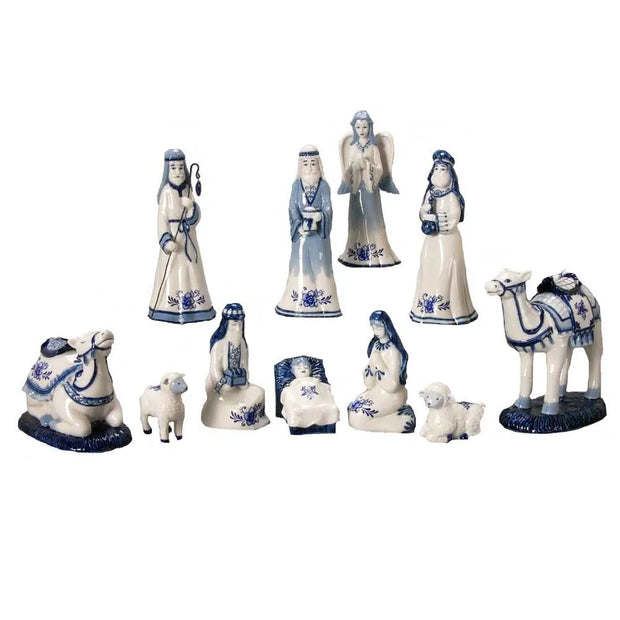 Blue/White Nativity Set (11pc)