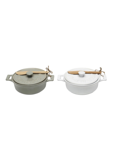 Brie Baker w/ Lid & Spreader (S/2)