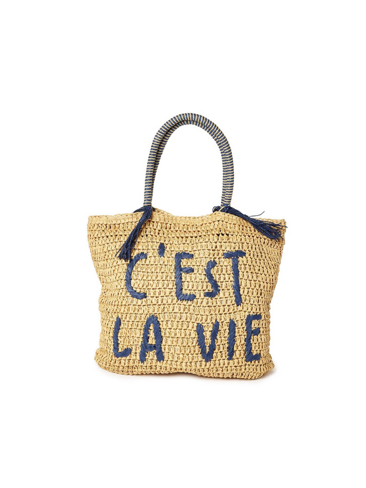 C'est La Vie Raffia Tote