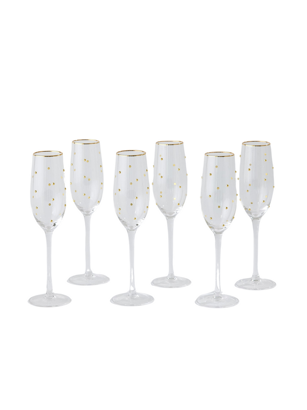 Celebration Champagne Glass - Clear/Gold