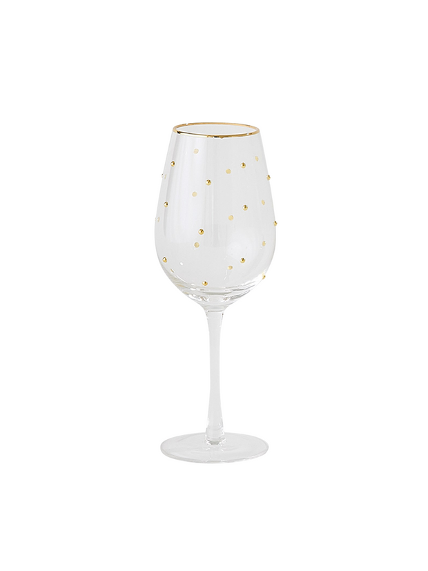Celebration Wine Glass - Clear/Gold
