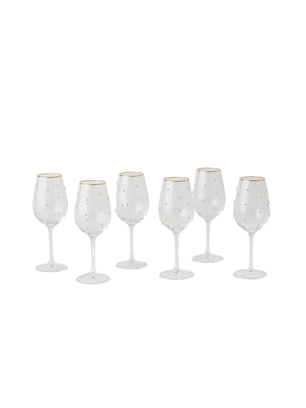 Celebration Wine Glass - Clear/Gold