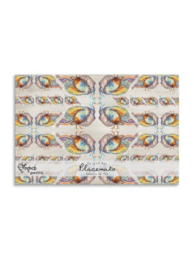 Colorful Turkey Paper Placemats