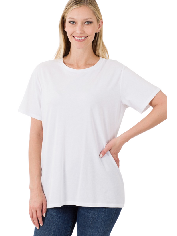 Cotton Boyfriend Round Neck Tee