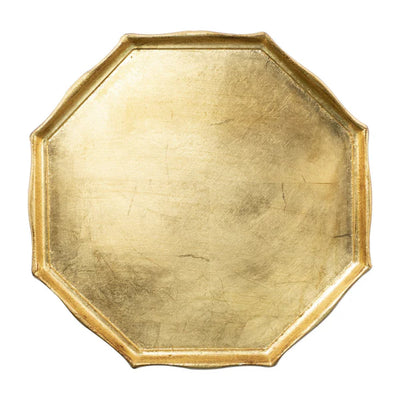 Florentine Wooden Gold Octagonal Tray