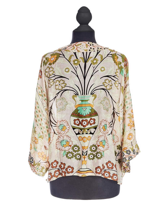 Floral Arch Short Kimono