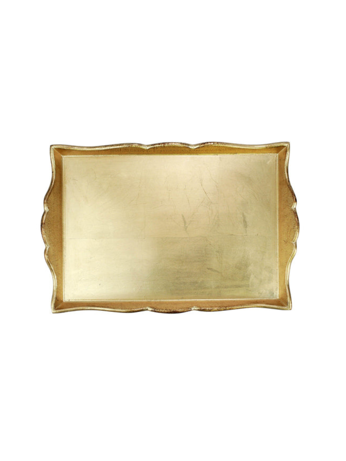 Florentine Wooden Medium Gold Handled Tray