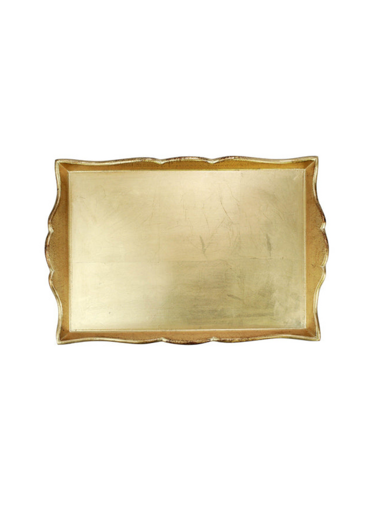 Florentine Wooden - Medium Gold Handled Tray