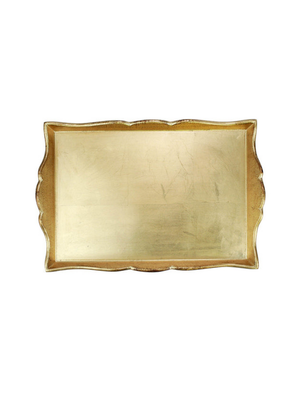 Florentine Wooden - Medium Rect Tray - Gold