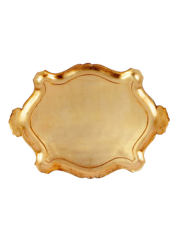 Florentine Wooden - XL Gold Oblong Tray