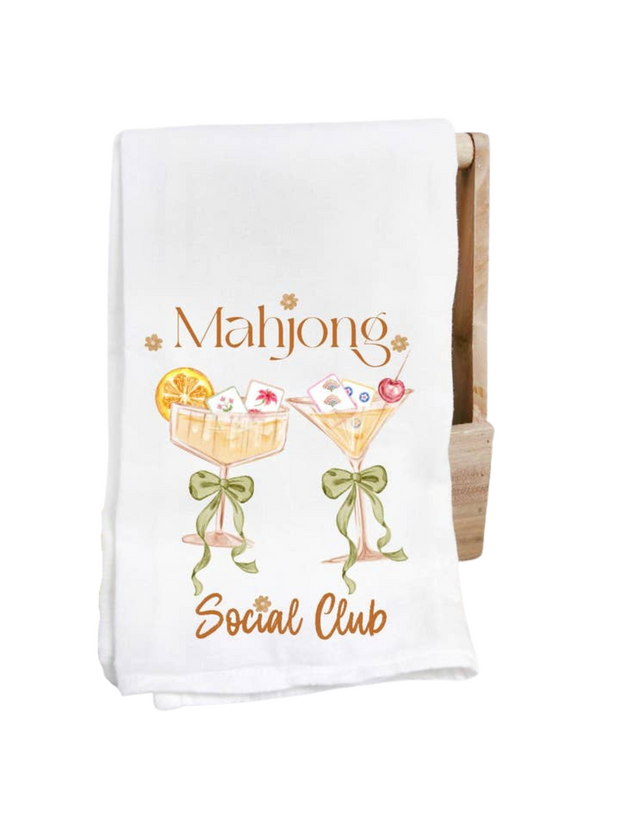 Flour Sack Tea Towel - Mahjong Social Club