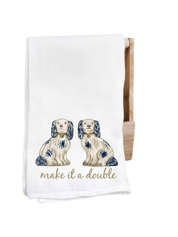 Flour Sack Tea Towel - Make it a Double / Staffordshire Dog