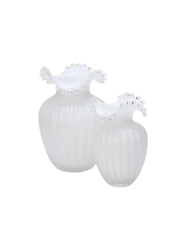 Glass Pearl White Vase