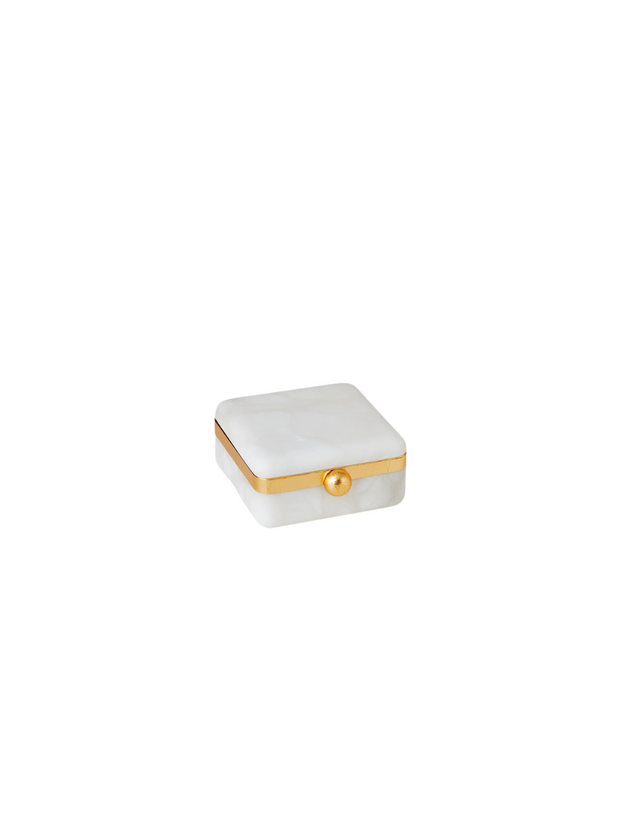 Gold Band Swivel Alabaster Box
