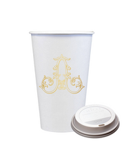 Gold Initial Coffee Cups