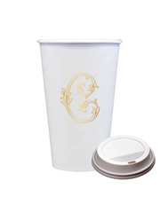 Gold Initial Coffee Cups