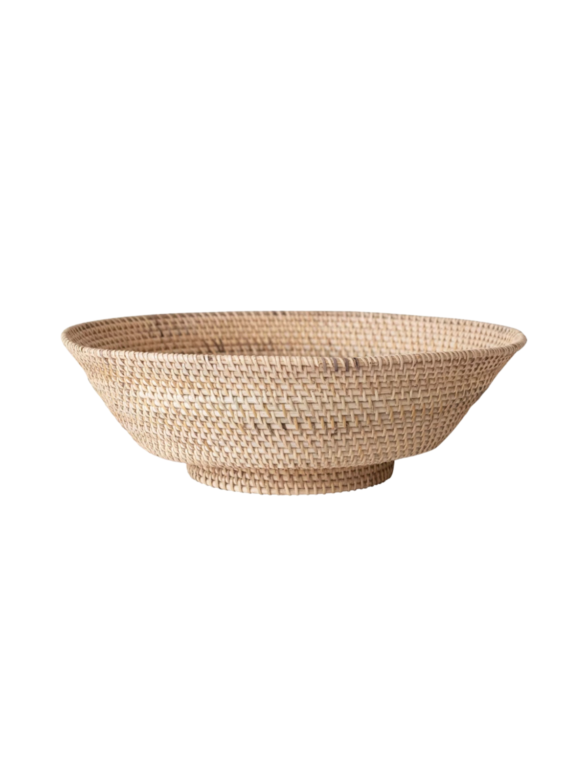 Hand-Woven Rattan Footed Bowl