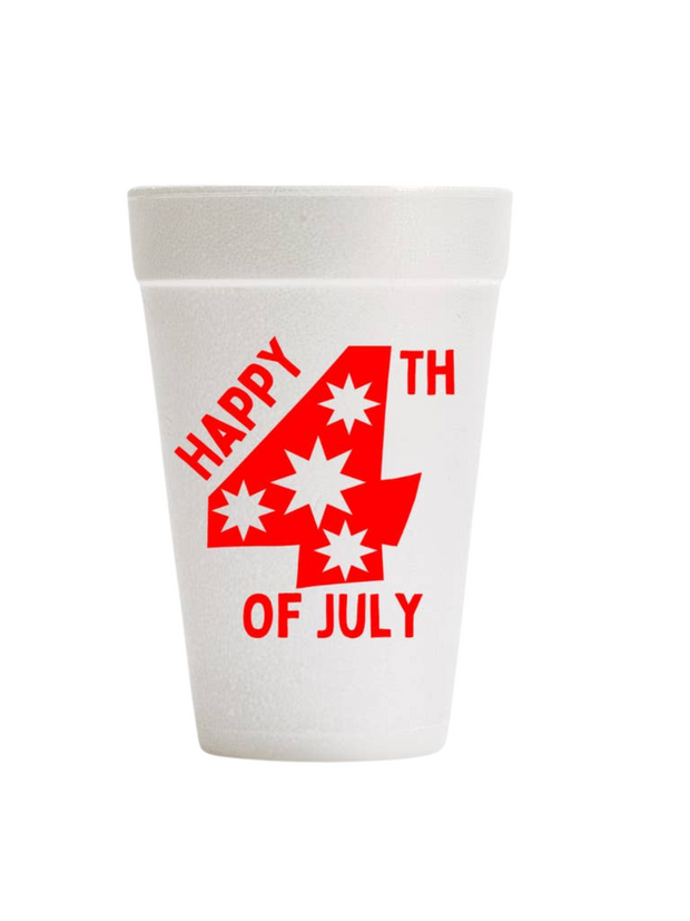 Happy 4th 20oz Styros - Red