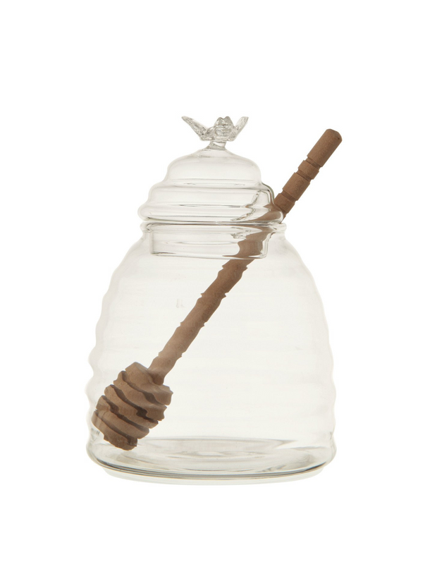 Honey Jar w/ Honey Dipper (Clear)