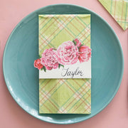 Bright Green Plaid Guest Napkins