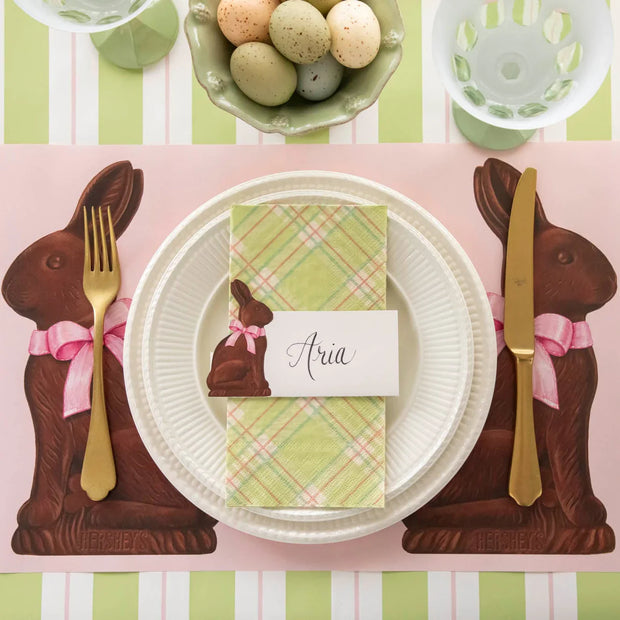 Bright Green Plaid Guest Napkins