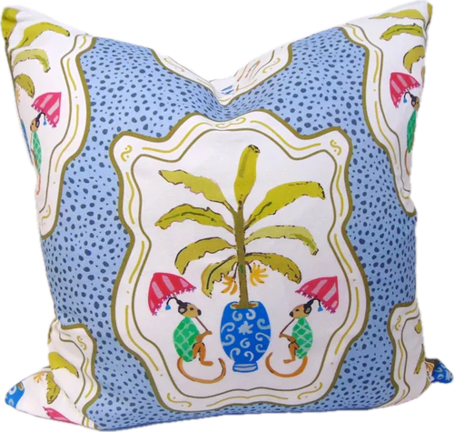 Monkeys & Bananas Throw Pillow (22x22)