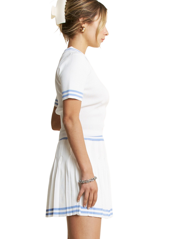 Knit Tennis Set - Collared Top w/ Skirt