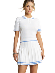 Knit Tennis Set - Collared Top w/ Skirt