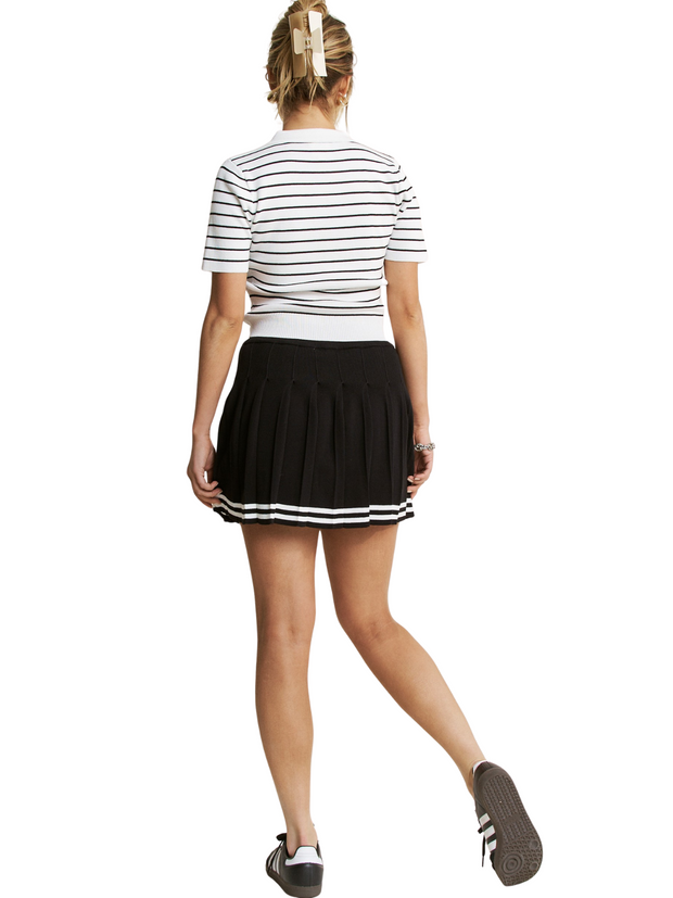 Knit Tennis Set - Collared Top w/ Skirt
