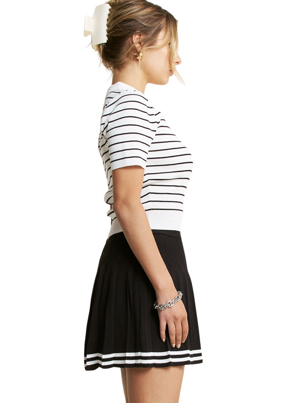 Knit Tennis Set - Collared Top w/ Skirt