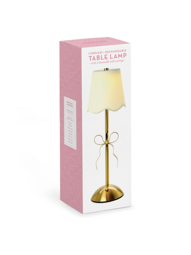 LED Cordless Lamp - Gold Bow