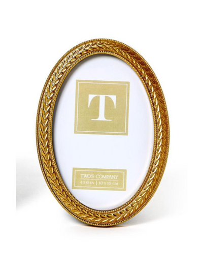 Laurel Wreath Gold Oval Frame